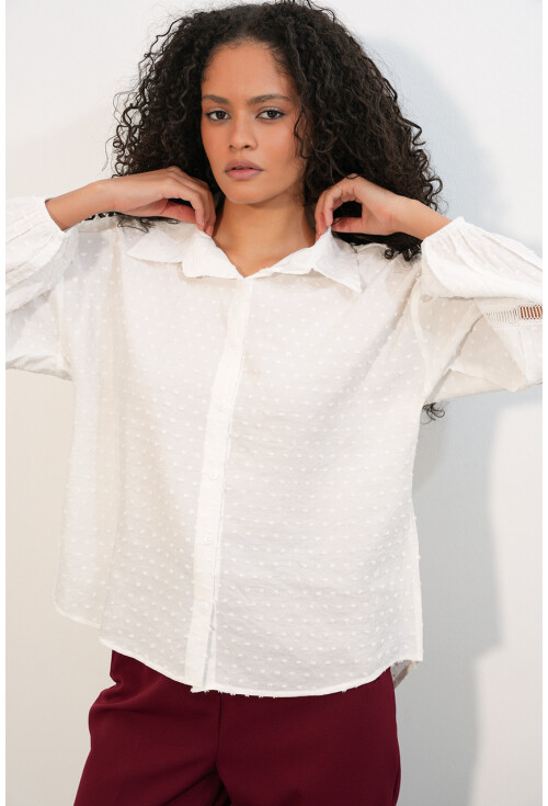 Kadın Oversize Desenli Gömlek 20379
