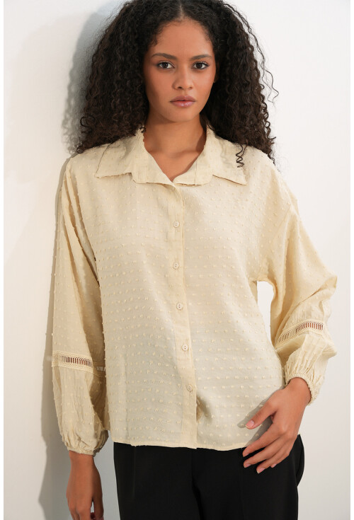 Kadın Oversize Desenli Gömlek 20379
