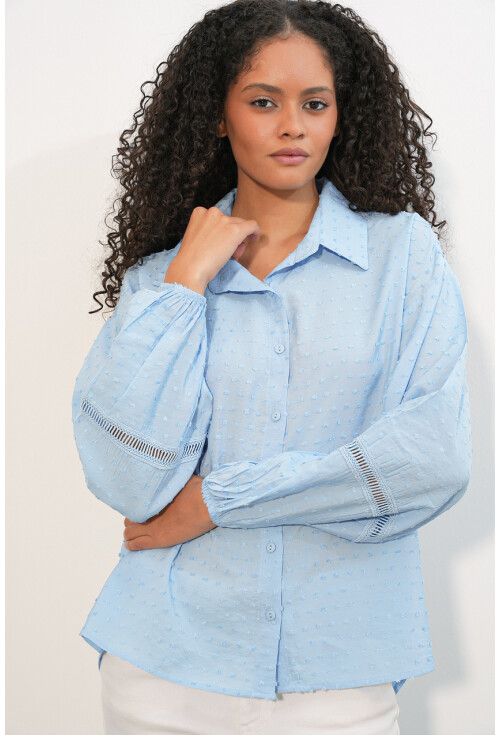 Kadın Oversize Desenli Gömlek 20379