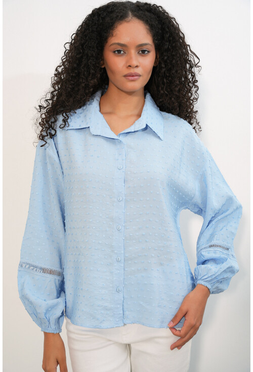 Kadın Oversize Desenli Gömlek 20379