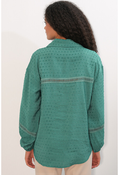 Kadın Oversize Desenli Gömlek 20379