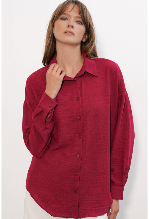 Kadın Oversize Keten Gömlek 20338