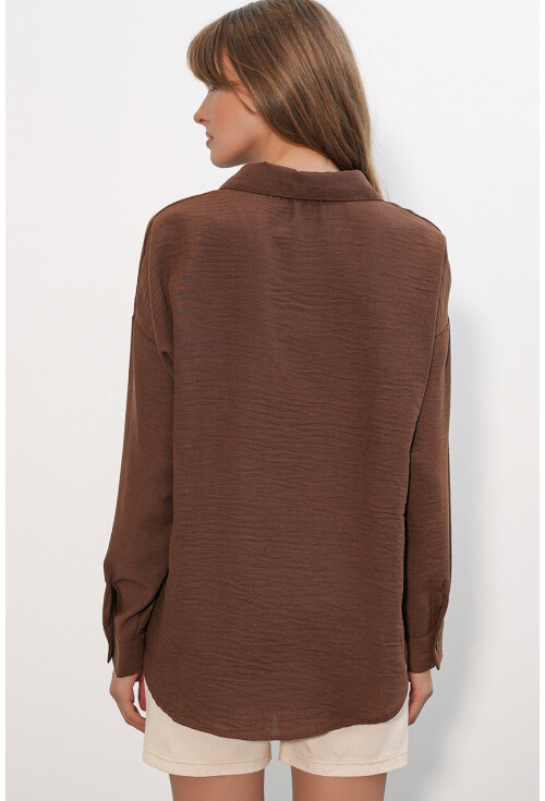 Kadın Oversize Keten Gömlek 20338