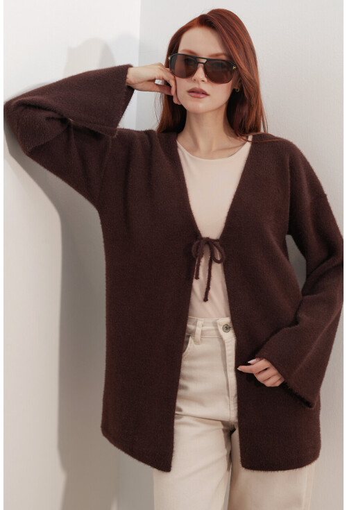 Kadın Oversize Triko Hırka 15972