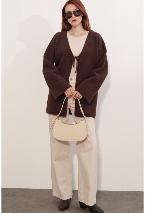 Kadın Oversize Triko Hırka 15972