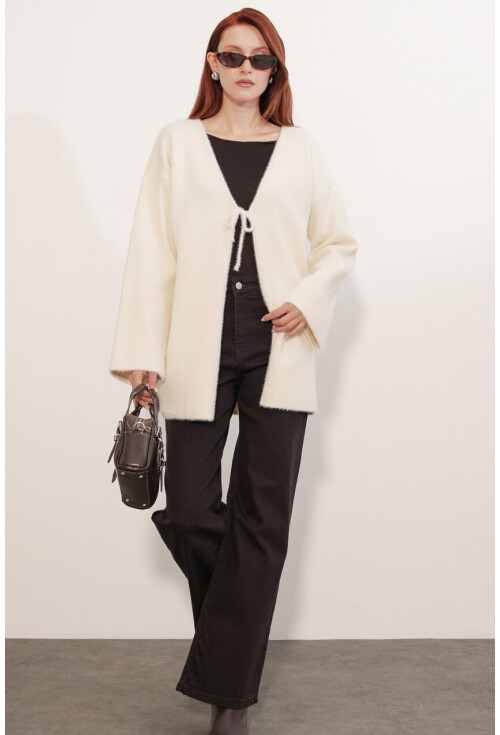 Kadın Oversize Triko Hırka 15972