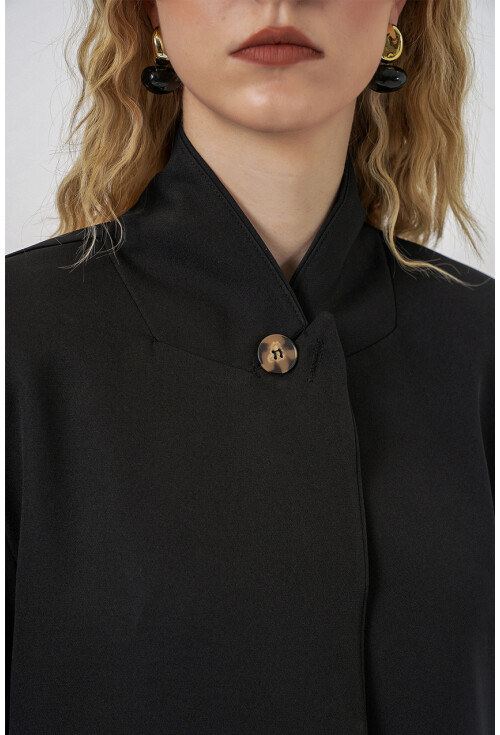 Kadın Tek Düğmeli Oversize Blazer Ceket 0749
