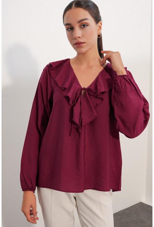Kadın Yaka Detaylı Bluz 40034