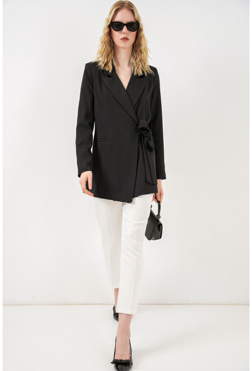 Kadın Yandan Bağlamalı Blazer Ceket 0750