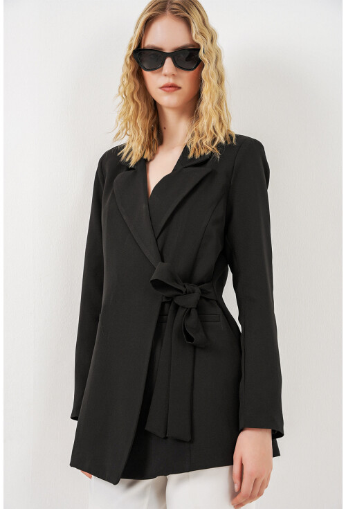 Kadın Yandan Bağlamalı Blazer Ceket 0750
