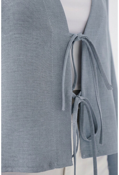 Önü Bağlamalı Keten Kimono 960