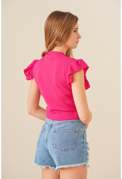 0423 Crop Knit Blouse