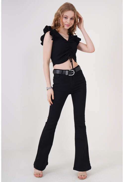 0423 Crop Knit Blouse