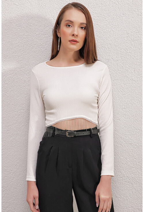 0444 Crop Zincirli Bluz