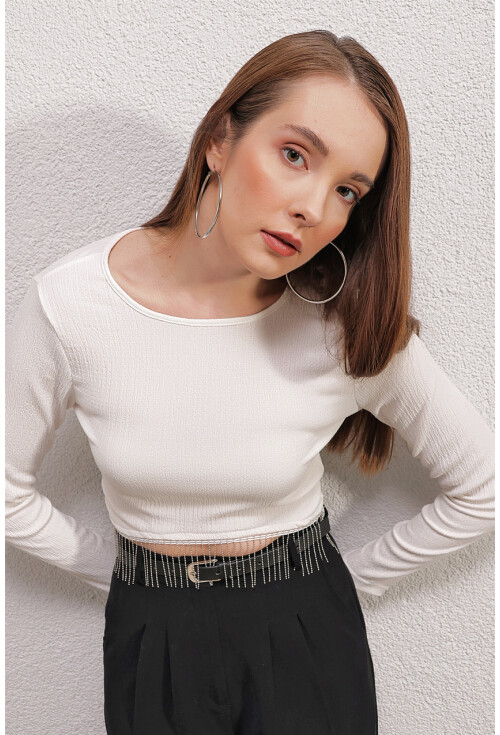 0444 Crop Zincirli Bluz