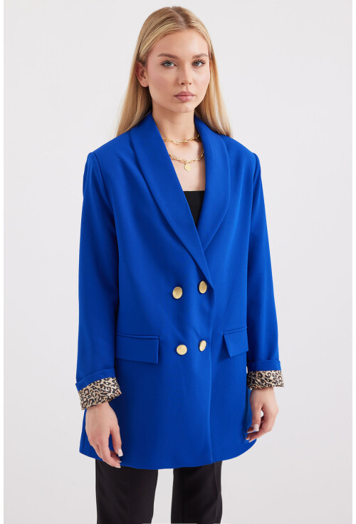 0704 Blazer Jacket With Button Detail