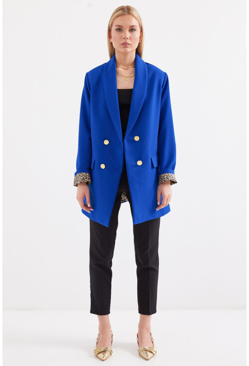 0704 Blazer Jacket With Button Detail