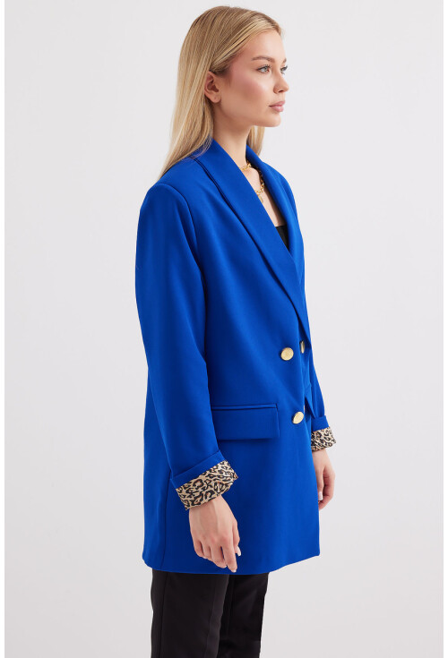 0704 Blazer Jacket With Button Detail