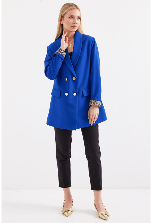 0704 Blazer Jacket With Button Detail