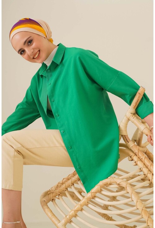 103901 Oversize Basic Tesettür Gömlek