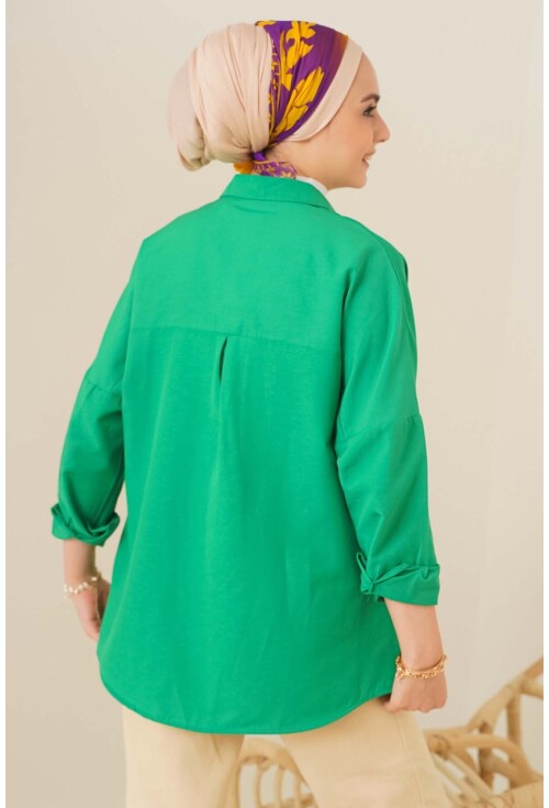 103901 Oversize Basic Tesettür Gömlek