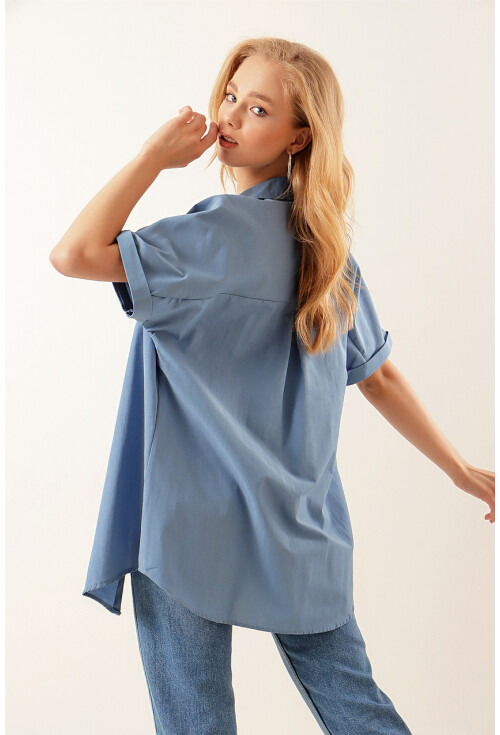 20120 Oversize Kısa Kollu Gömlek