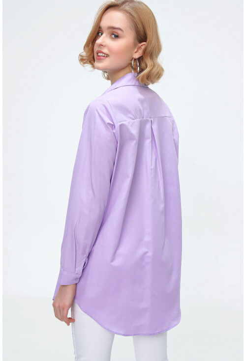 3879 Oversize Cepli Gömlek