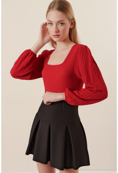 0442 Uzun Kollu Bluz