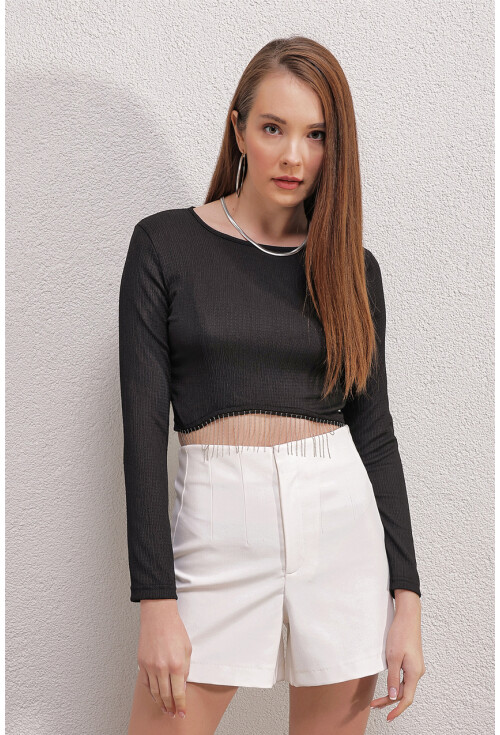 0444 Crop Zincirli Bluz