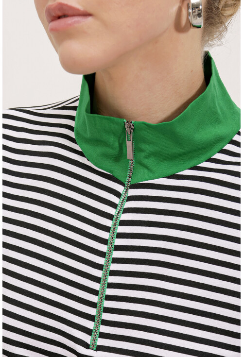 0497 Polo Collar Striped T-Shirt