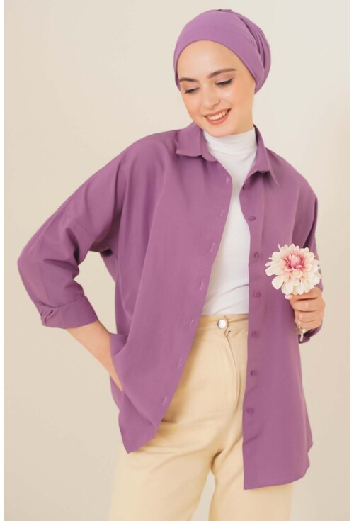 103901 Oversize Basic Tesettür Gömlek