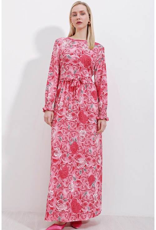 1525 Örme Tesettür Elbise