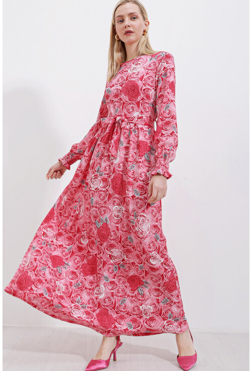 1525 Örme Tesettür Elbise