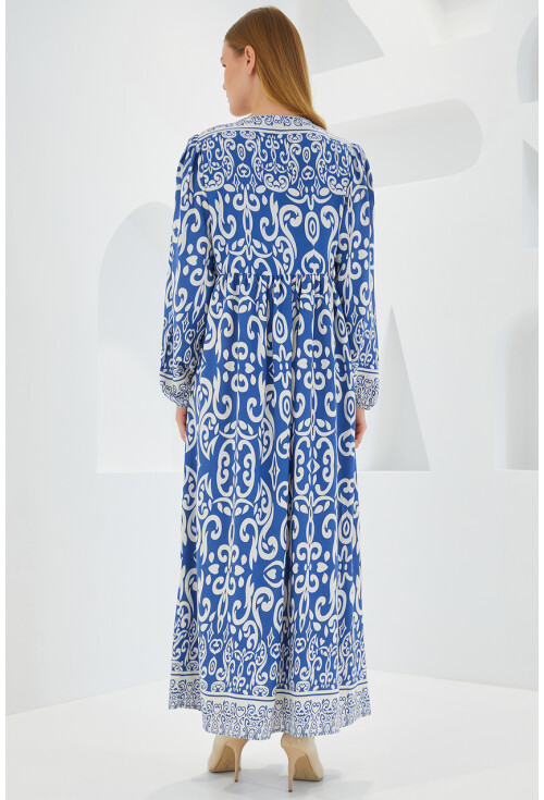 1947 Patterned Long Dress