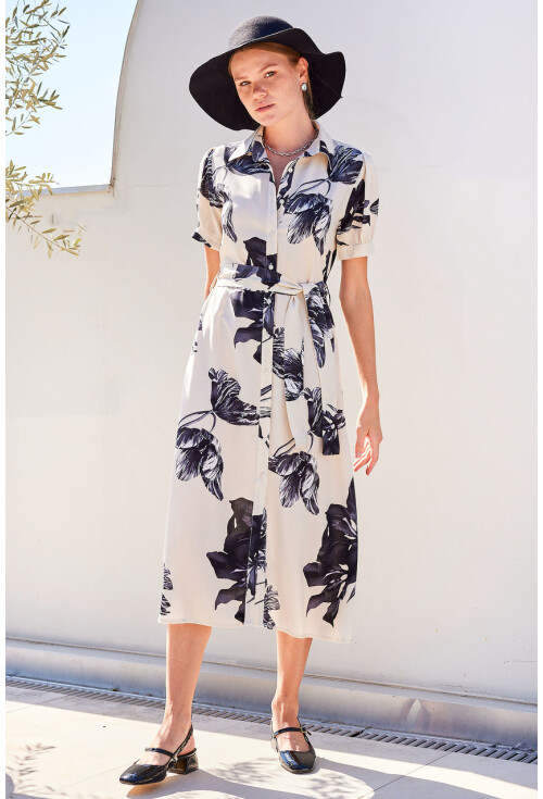 2213 Short Sleeve Viscose Dress