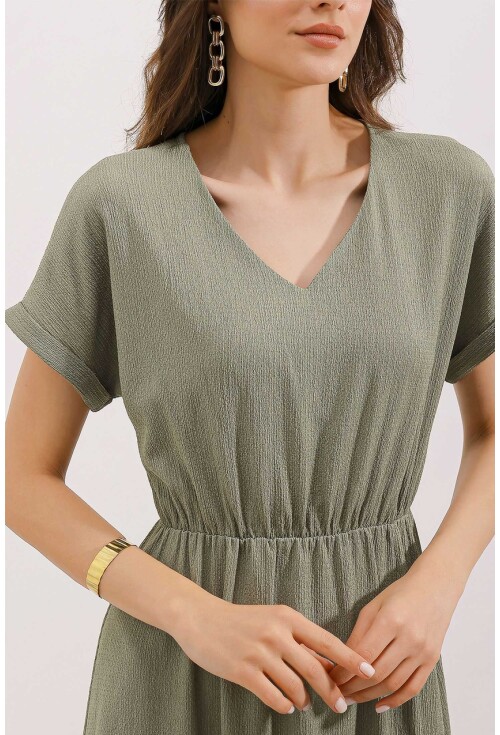 2378 Knit Dress With V-Neck And Slit