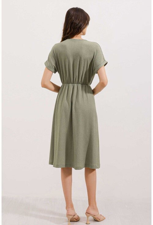 2378 Knit Dress With V-Neck And Slit