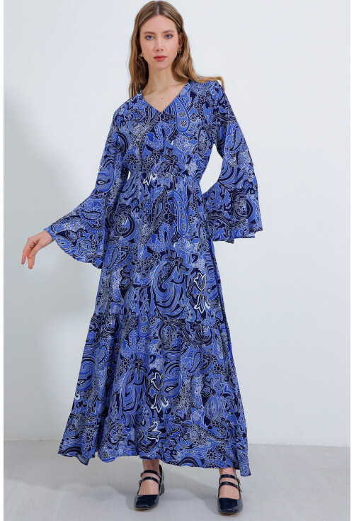 2454 Long Dress With Pattern