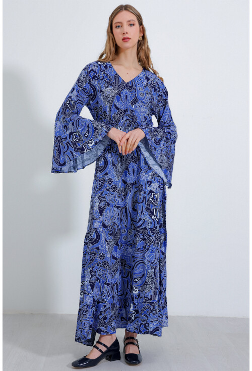2454 Long Dress With Pattern