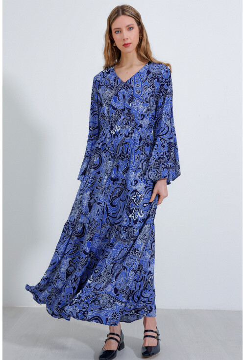2454 Long Dress With Pattern
