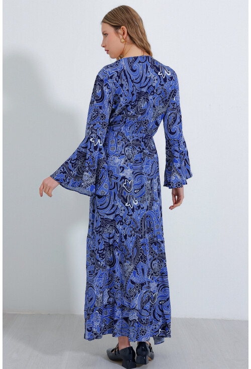 2454 Long Dress With Pattern