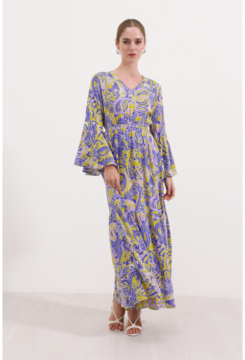 2454 Long Dress With Pattern