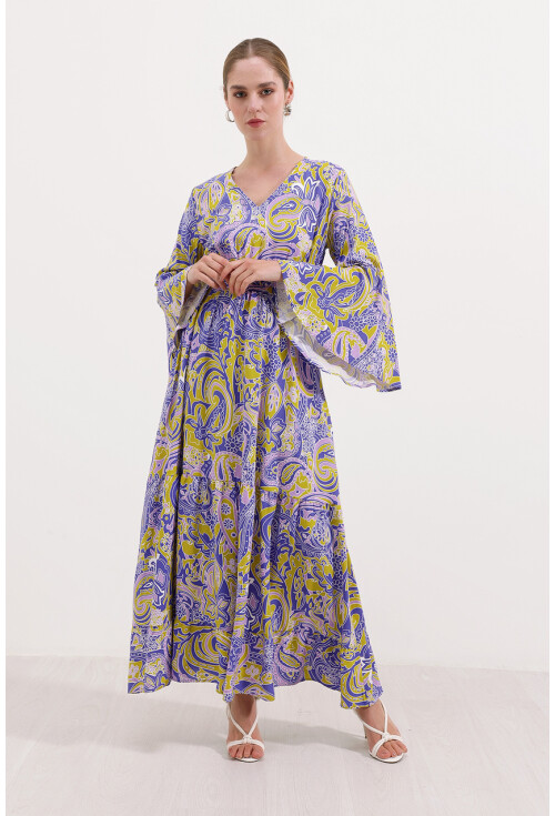 2454 Long Dress With Pattern