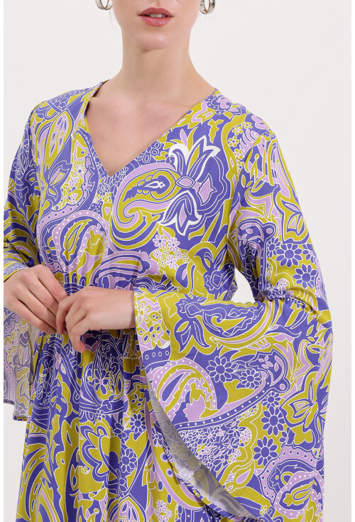 2454 Long Dress With Pattern