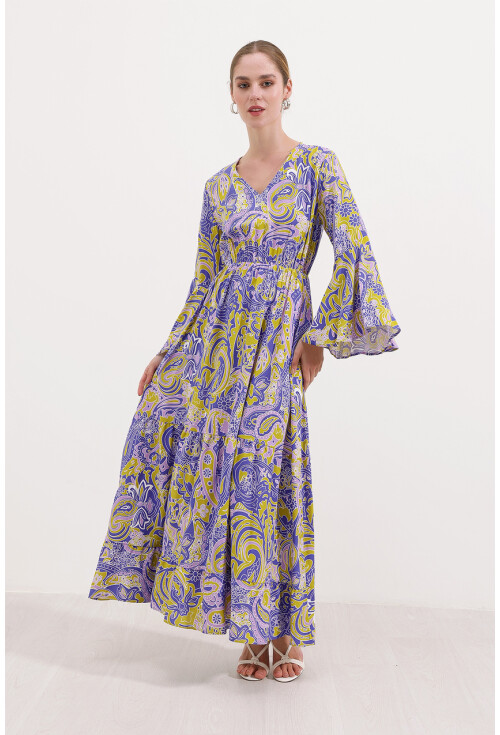 2454 Long Dress With Pattern
