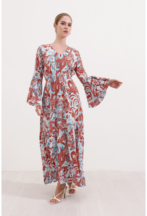 2454 Long Dress With Pattern