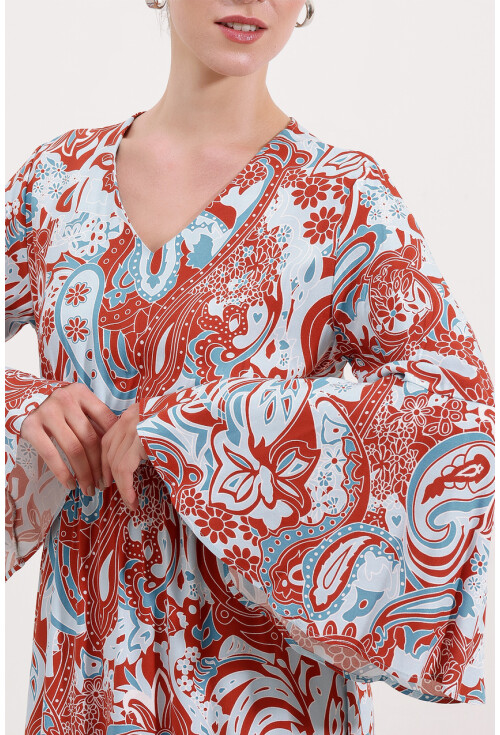2454 Long Dress With Pattern