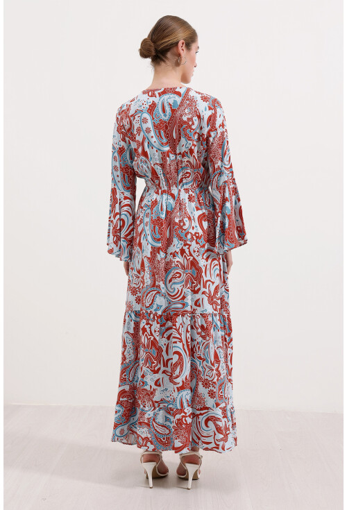 2454 Long Dress With Pattern
