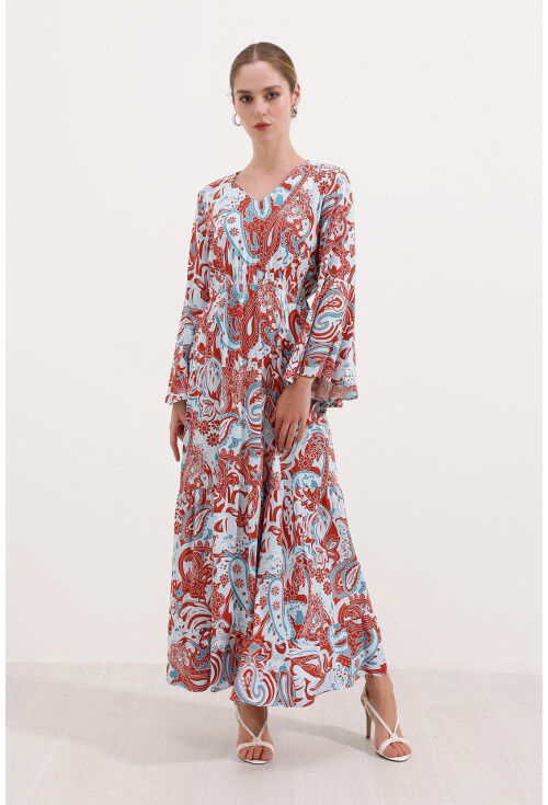 2454 Long Dress With Pattern
