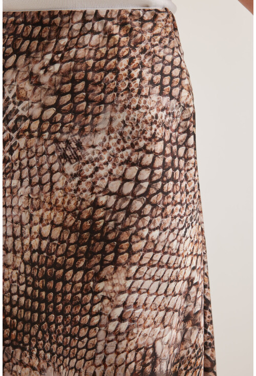 Womens Patterned Satin Skirt 15877